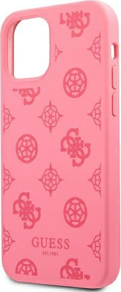 Mbështjellës Guess Peony Collection për iPhone 12 Pro Max 6.7", silikon, fuchsia