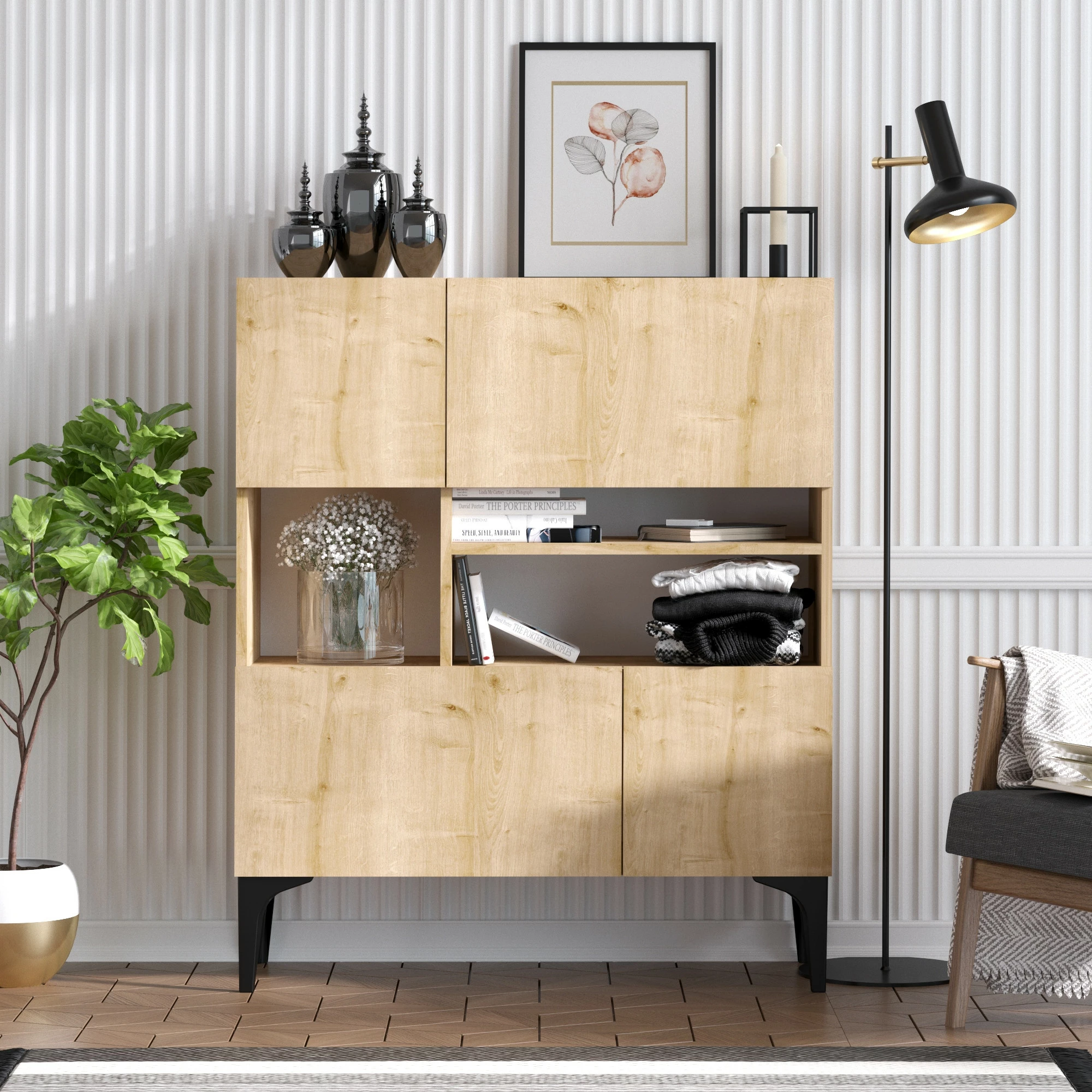 Konsol Krista, ngjyrë lisi safir, Hanah Home