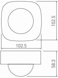 Sensor lëvizjeje IR tavanor GTV CR-CO1000-00, 360°, 20m, 220-240V, IP20, i bardhë