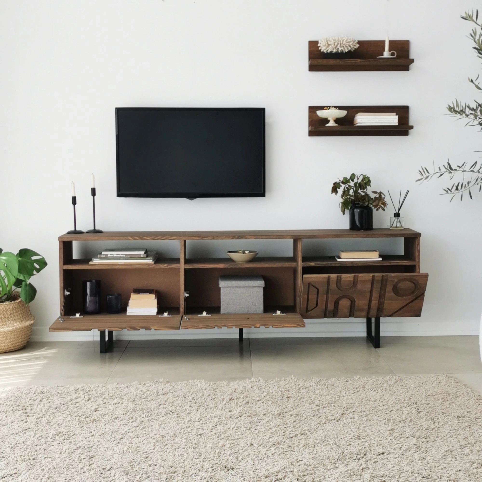 Komodë TV Hanah Home, Aristo, ngjyrë arre