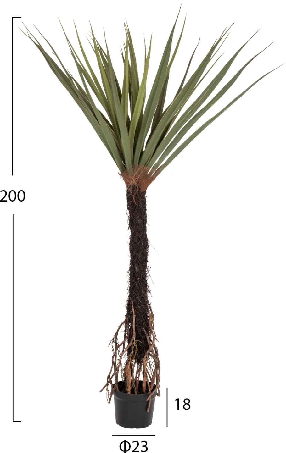 Bimë sintetike dekorative, pema Sisal në vazo, FH7989, 200H cm