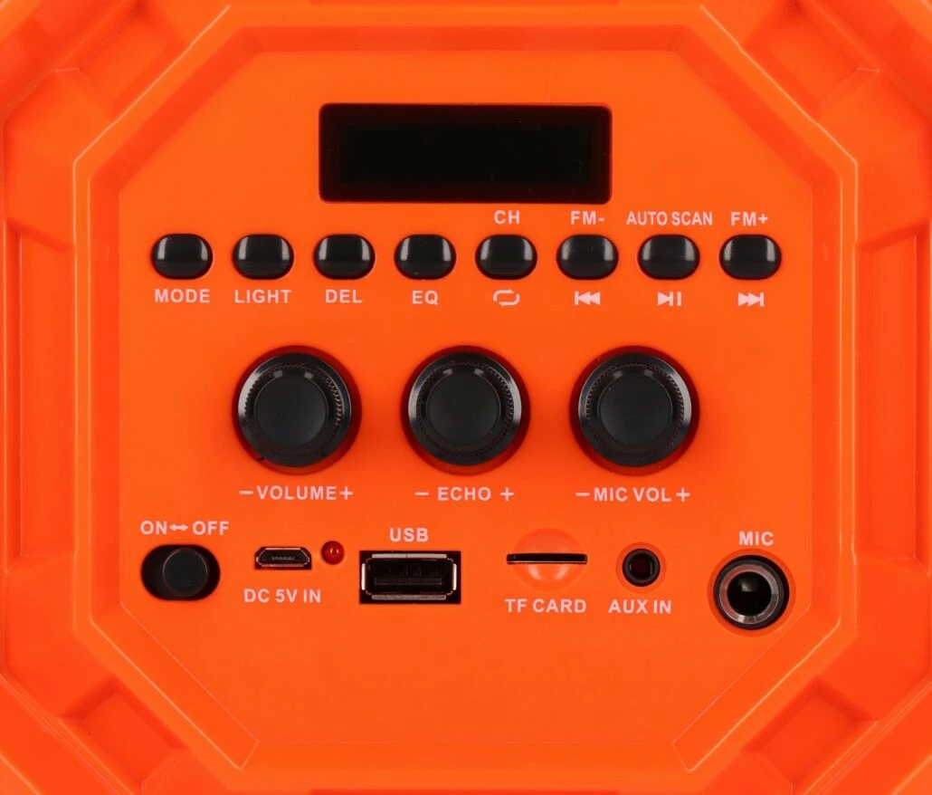 Altoparlant portativ PRIME3 APS31 me Bluetooth dhe karaoke, 100W, i zi/portokalli