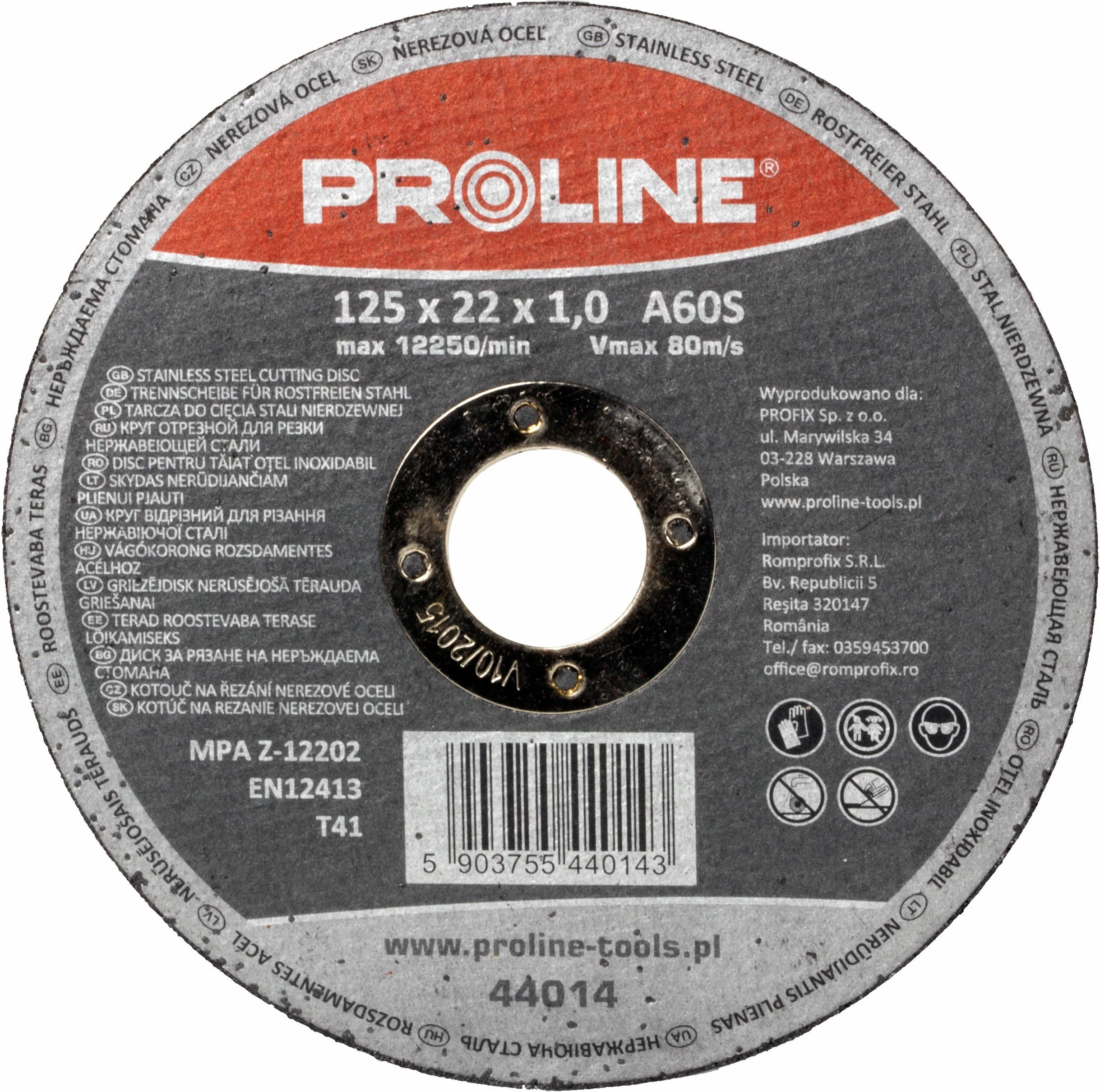 Disk prerës PROLINE 44018 T41 180x1.6 mm për metal/alumin/pleksiglas