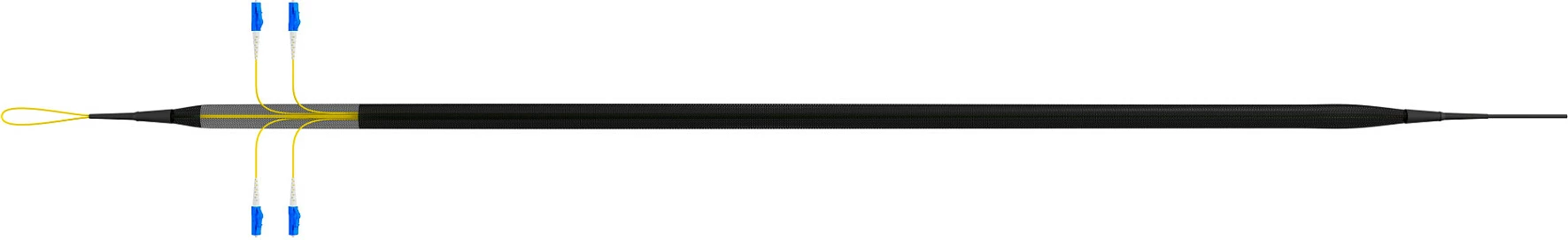 Kabllo fibër optike EFB Elektronik U-DQ(ZN)BH OS2, 4x LC-LC, 10m, LSZH, e zezë/verdhe/kaltër