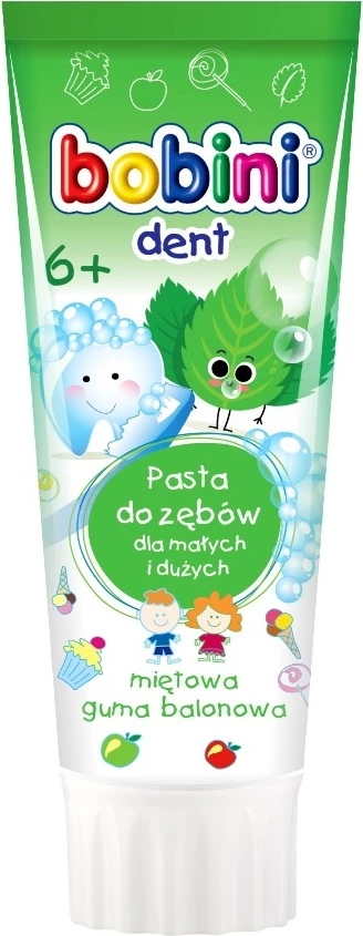 Pasta për dhëmbë për fëmijë Bobini Mint Bubble Gum, 75ml
