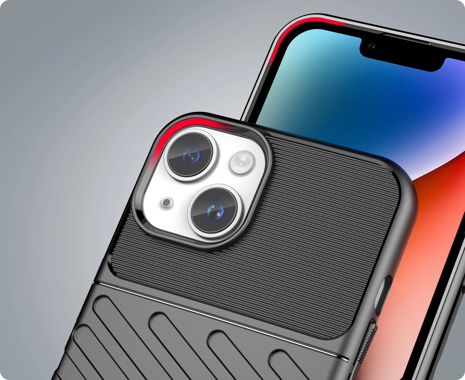 Mbështjellës Hurtel Thunder Case për iPhone 14, i zi