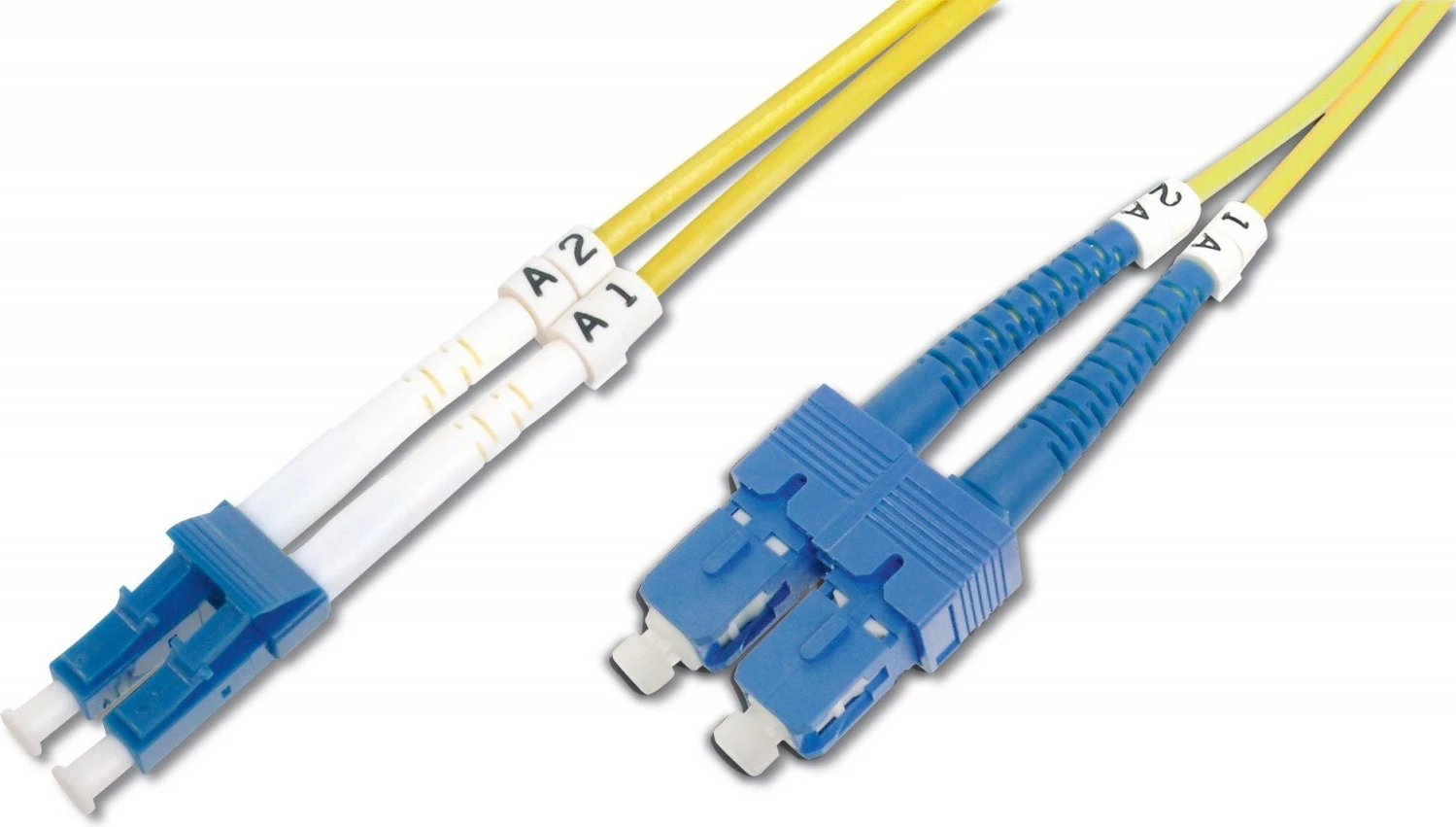 Kabllo optike Digitus DK-2932-01, patch cord LC/SC, single-mode, duplex, 1m, verdhë
