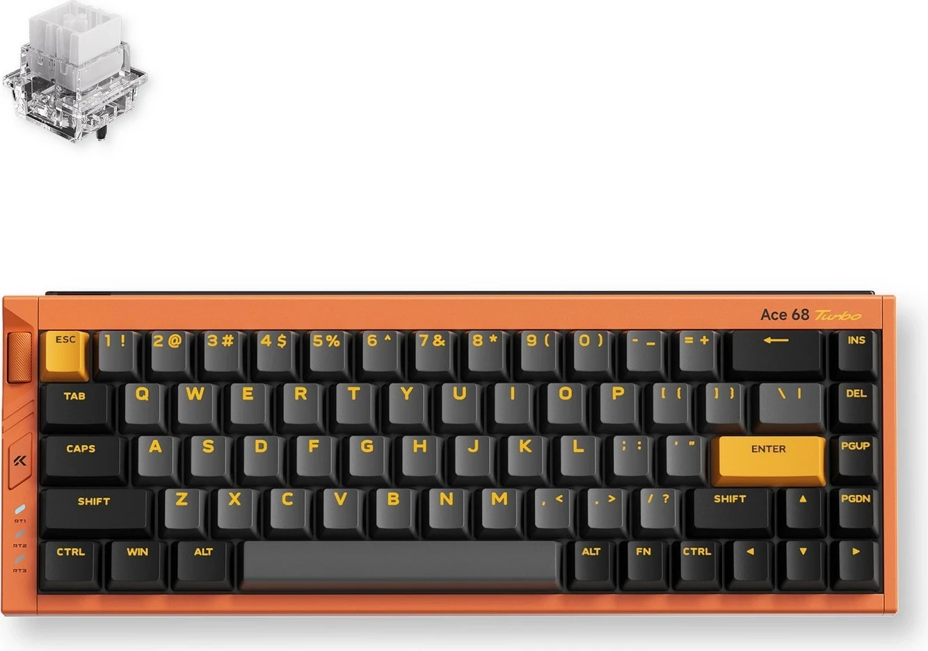 Tastierë Mchose Ace 68 Turbo, 65%, RGB, Mount Tai Magnetic Switch GT, USB-C, portokalli