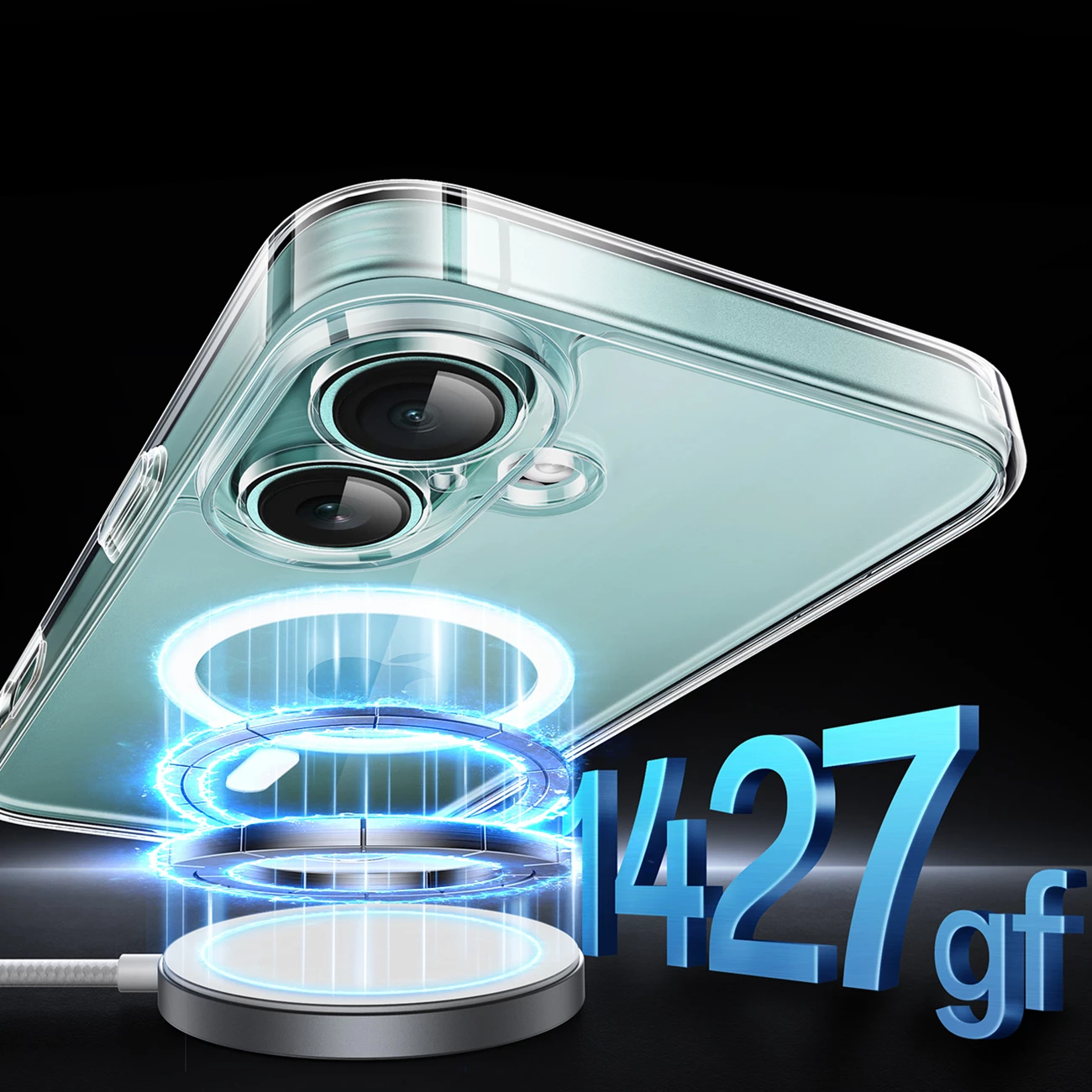Mbështjellës Ugreen Classy Clear Magnetic me MagSafe për iPhone 16, Transparent