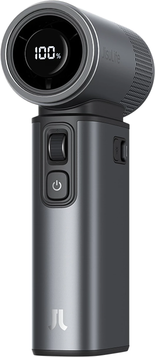 Ventilator dore Jisulife Ultra2 9000mAh 5-në-1 USB-C mini portativ, gri e errët