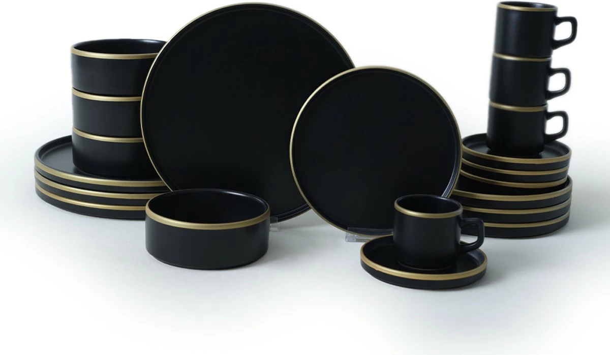 Set darke 20 pjesësh Hermia Concept, X00018939, ngjyrë e zezë mat