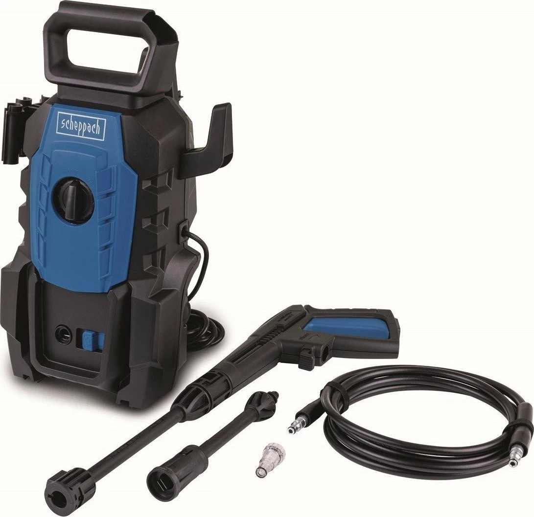 Myjkë me presion të lartë Scheppach HPC1400 1400W 110 bar 390 l/h, blu/zezë, set me zorrë 3 m