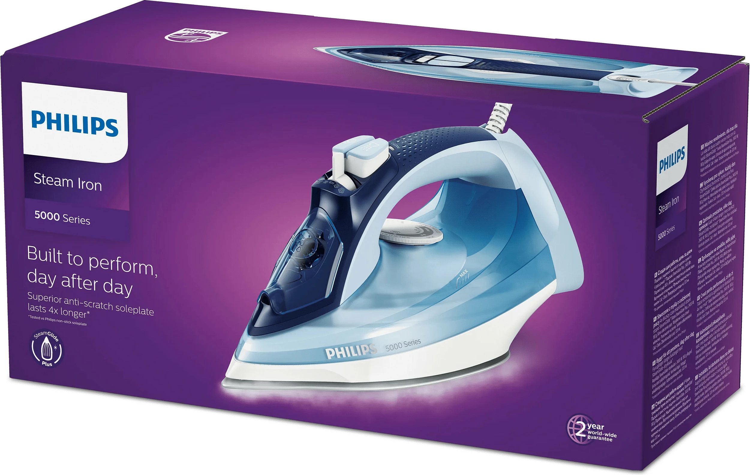 Hekur me avull Philips DST5030 5000 Series, blu/bardhë
