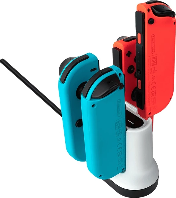 Stacion karikimi PDP Joy-Con Charging Shuttle, për Nintendo Switch, 4x Joy-Con, USB kabllo 5 m, Bardhë/zezë