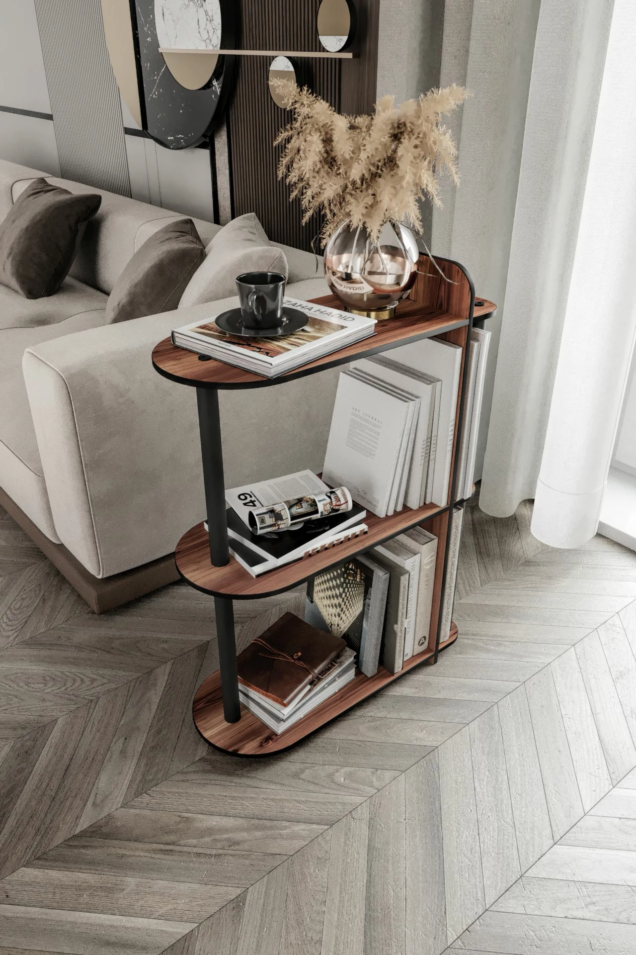 Tavolinë anësore, ngjyrë arre, Skye Decor, Kaiteki