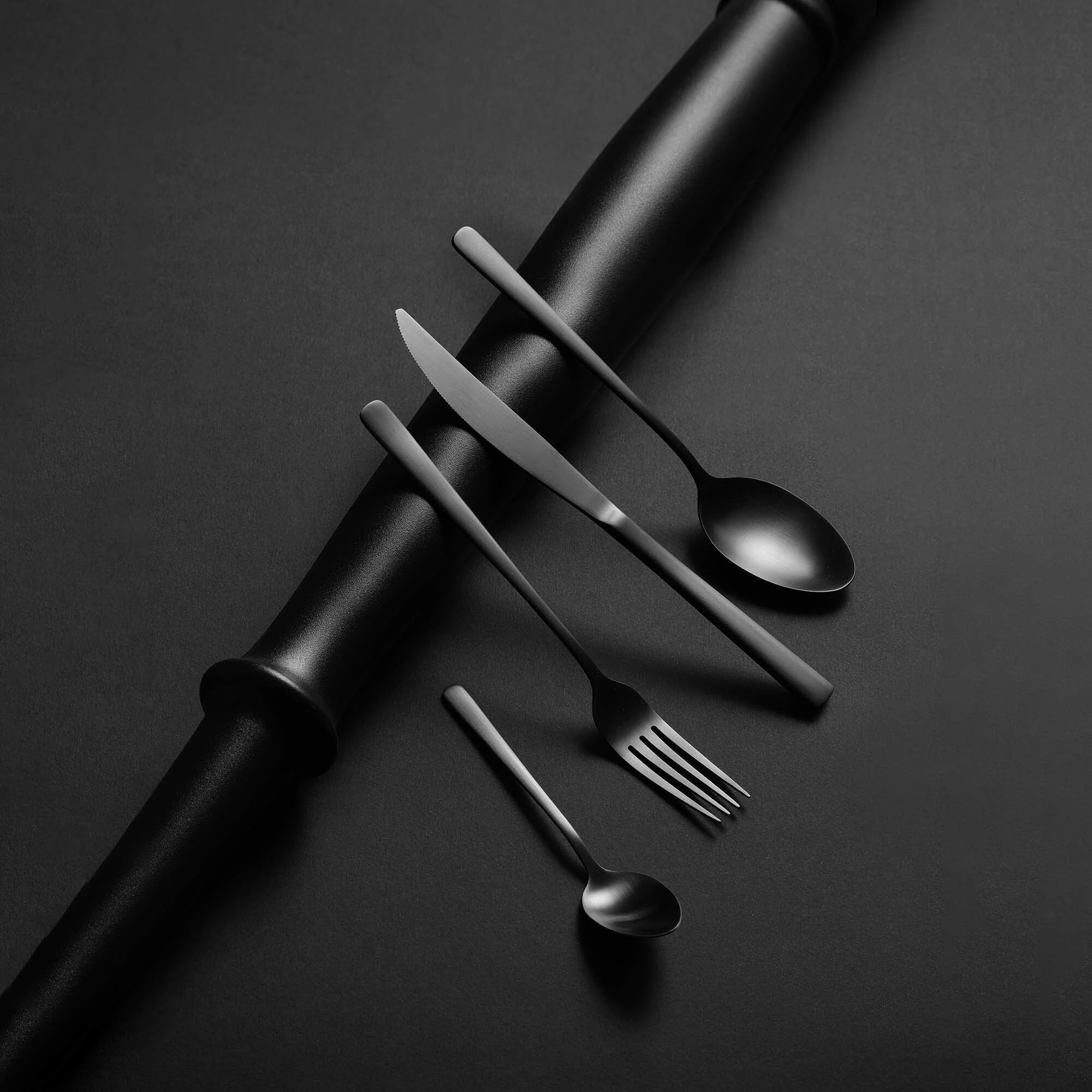 Pirun ëmbëlsire OVE Fjord Black 153 mm, i zi, set 12 copë
