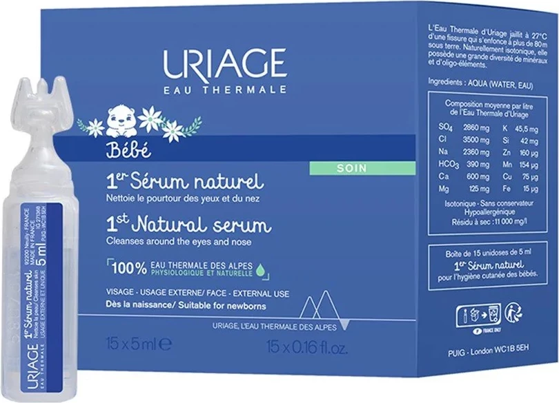 Serum pastrues fiziologjik për fëmijë URIAGE Baby 1st Natural Serum, 15x5ml