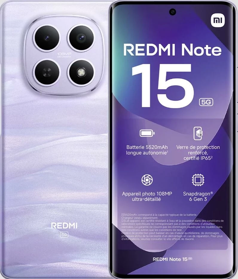 Celular Xiaomi Redmi Note 15 8+256GB 5G Mist Purple