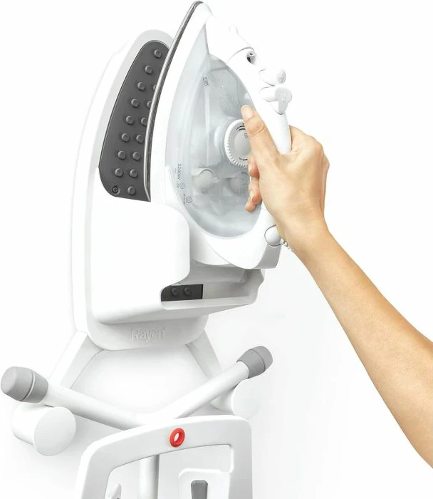 Mbajtëse universale për hekur dhe dërrasë hekurosjeje Rayen 210001, rezistente nxehtësie 250°C, 2 rafte, montim në mur/derë, gri