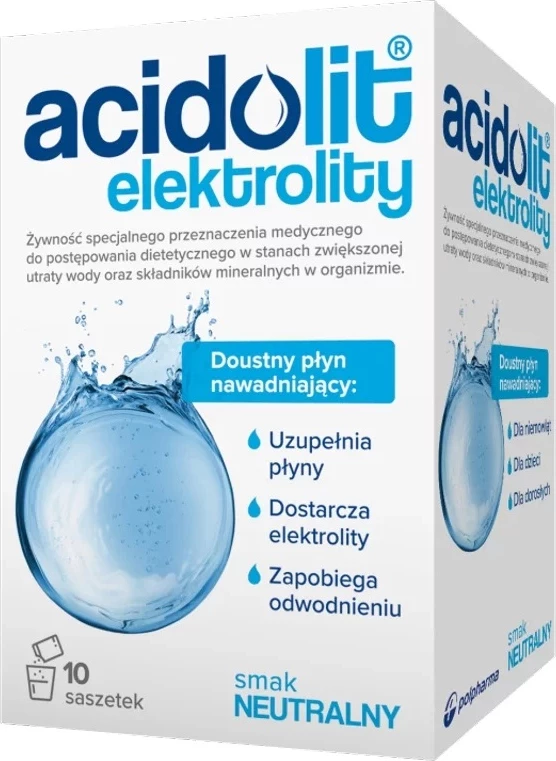 Pluhur për rehidrim oral Acidolit Electrolytes 10 copë