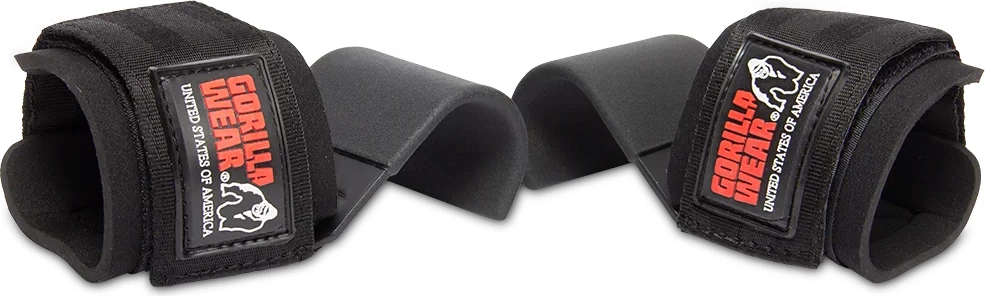 Weight Lifting Hooks - Black- Red