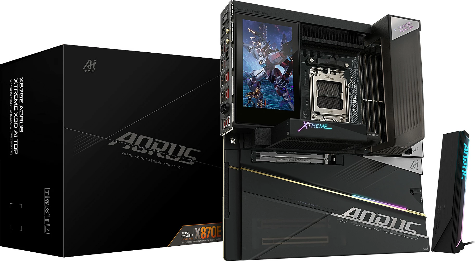 Pllakë amë Gigabyte X870E AORUS XTREME X3D AI TOP, Socket AM5, DDR5 deri 9000MHz (OC), Wi‑Fi 7, 10GbE, USB4, ATX, e zezë