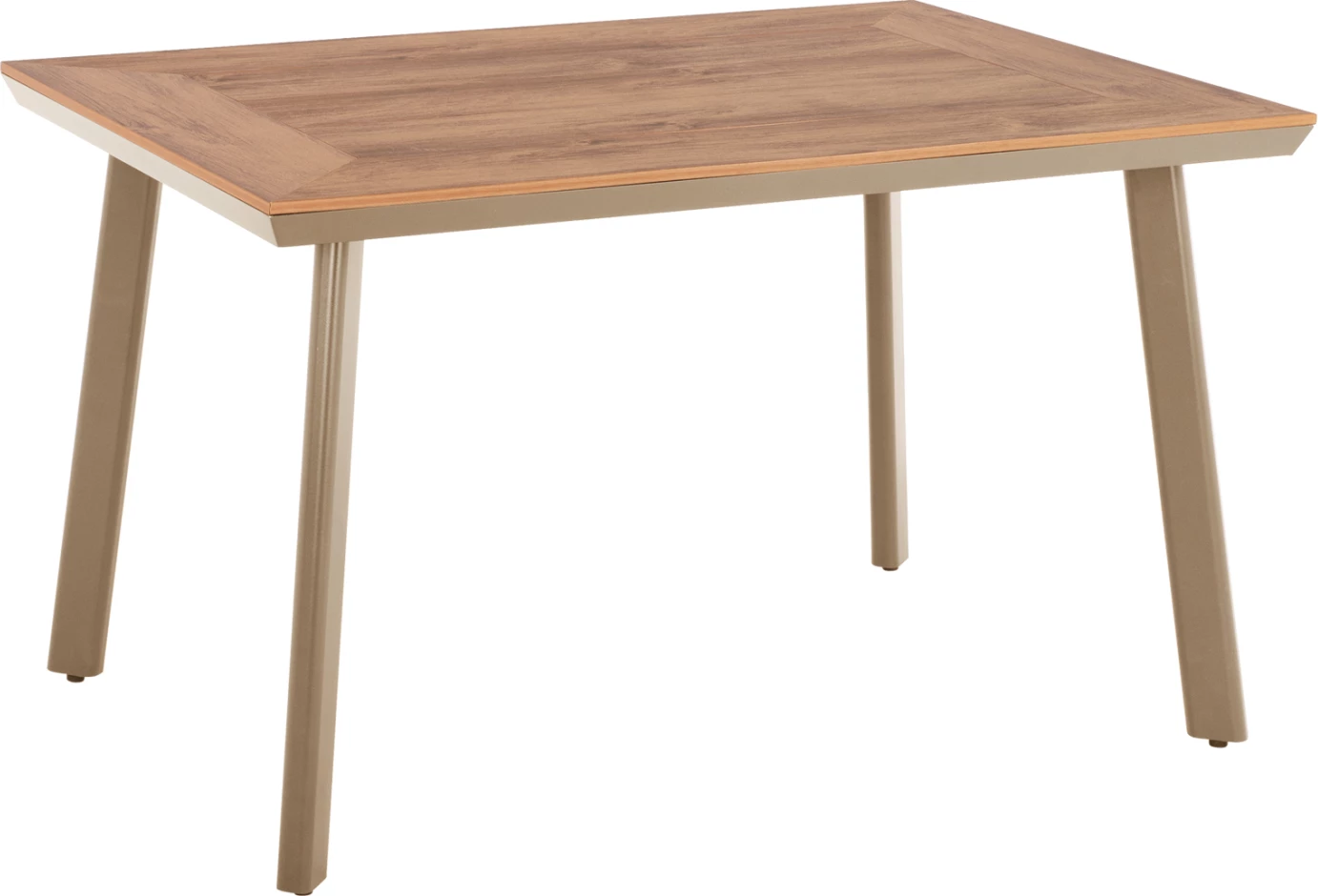 Tavolinë ngrënieje alumini, kapuçino, sipërfaqe polywood, FH5562.04, 120x80x75cm