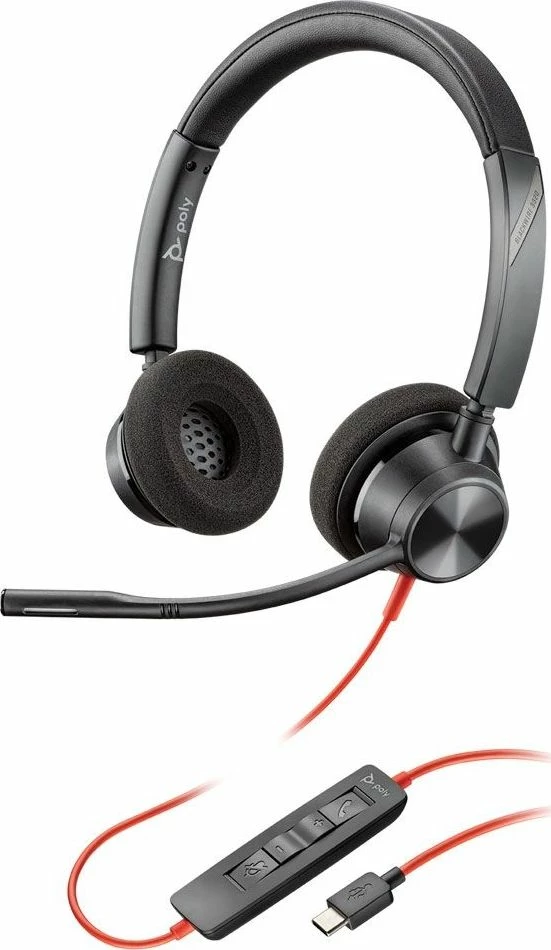 Kufje Poly Blackwire C3320 USB-C me mikrofon, stereo, e zezë (213935-01)
