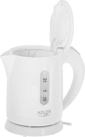 çajnik elektrik, Adler, AD 1371w, 0.8 L, 850 W, i bardhë
