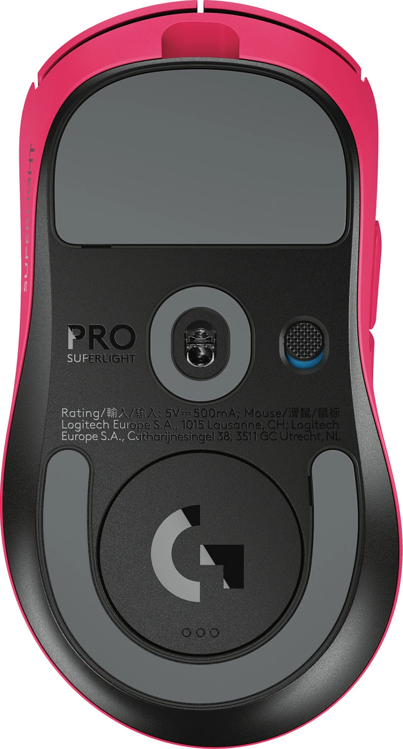 Maus Logitech PRO X SUPERLIGHT 2 DEX, wireless gaming, HERO 2, 44000 DPI, 60 g, Pink (Magenta)