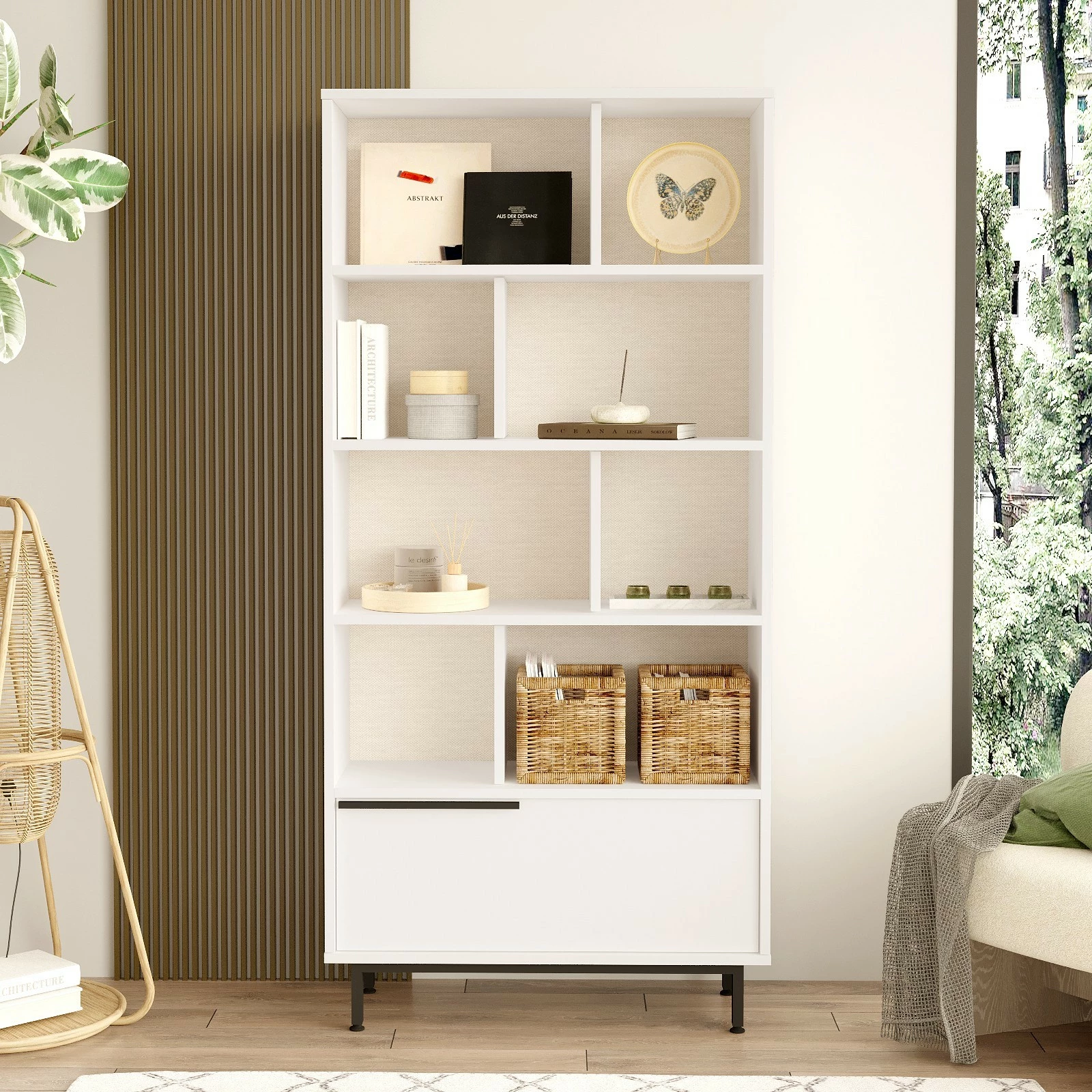 Raft librash Hanah Home, On4-W, ngjyrë e bardhë