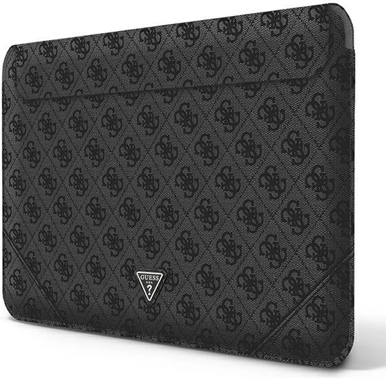 Mbështjellës Guess 4G Uptown Triangle Logo për laptop 16", eko-lëkurë, zi