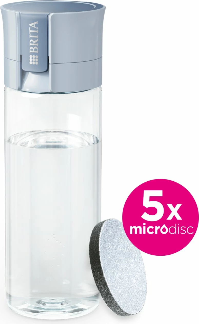 Shishe filtruese uji Brita Vital 600 ml + 5 disqe MicroDisc, blu pastel