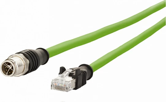 Kabllo rrjeti METZ CONNECT M12 (X-coded) - RJ45, 5m, e gjelbër