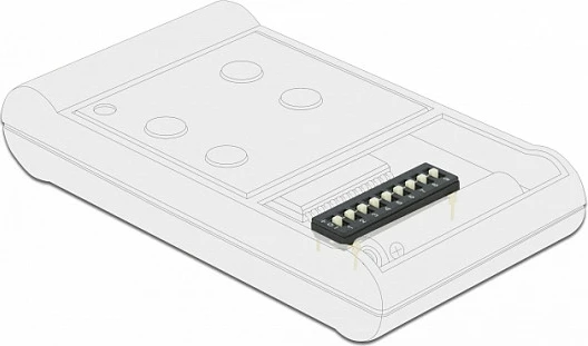 DIP switch DeLOCK, Tri-State, 8-pozicione, 2.54 mm, THT vertikal, 2 copë, i zi