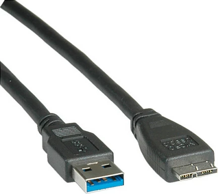 Kabllo USB ROLINE USB 3.0 (USB-A në Micro-USB 3.0), 0.8m, 5Gbps, e zezë