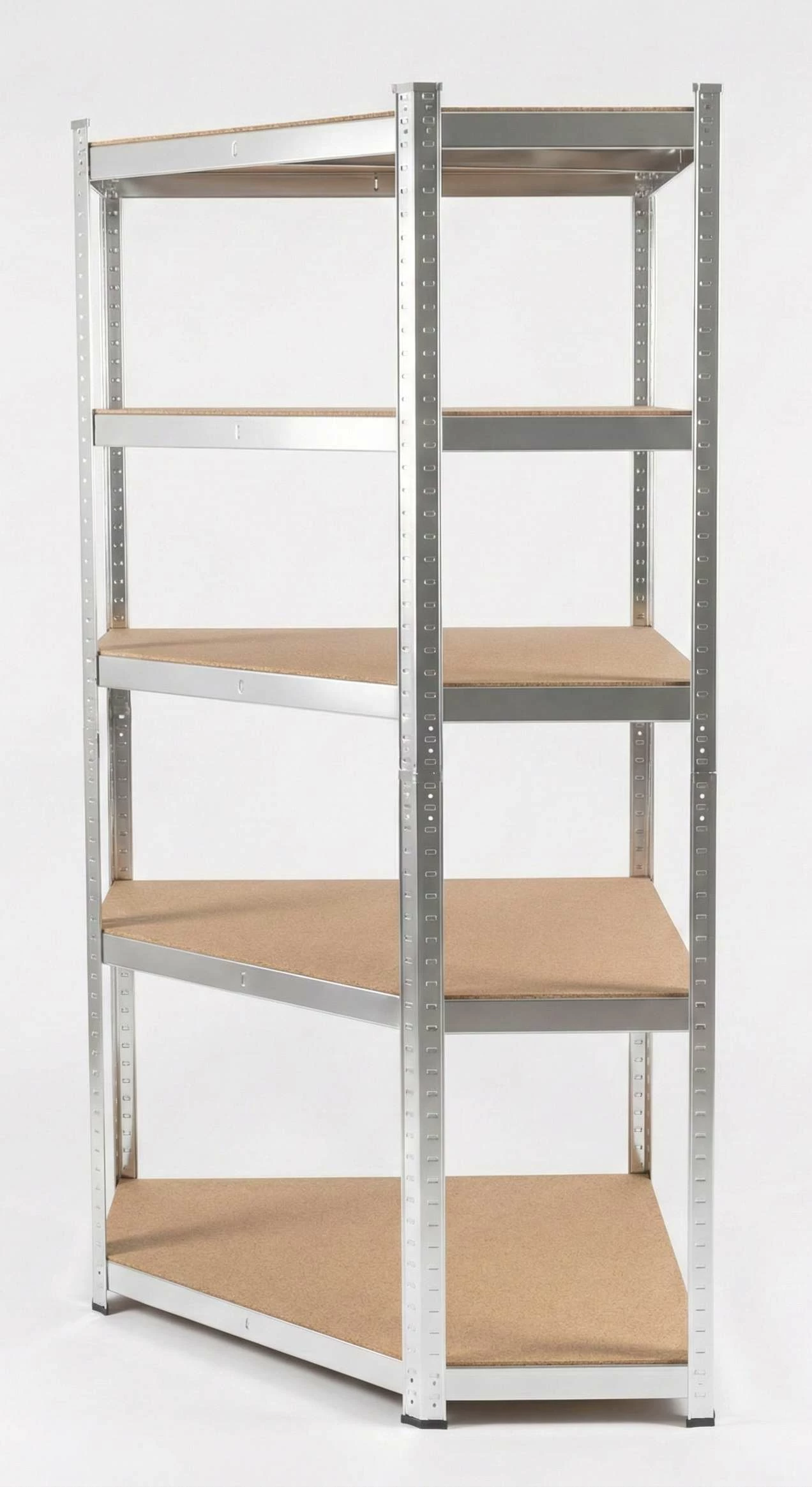 Raft këndi pune PROLINE 62040, 5 rafte MDF, 180x90x90 cm, 175 kg/raft, argjendtë galvanizuar