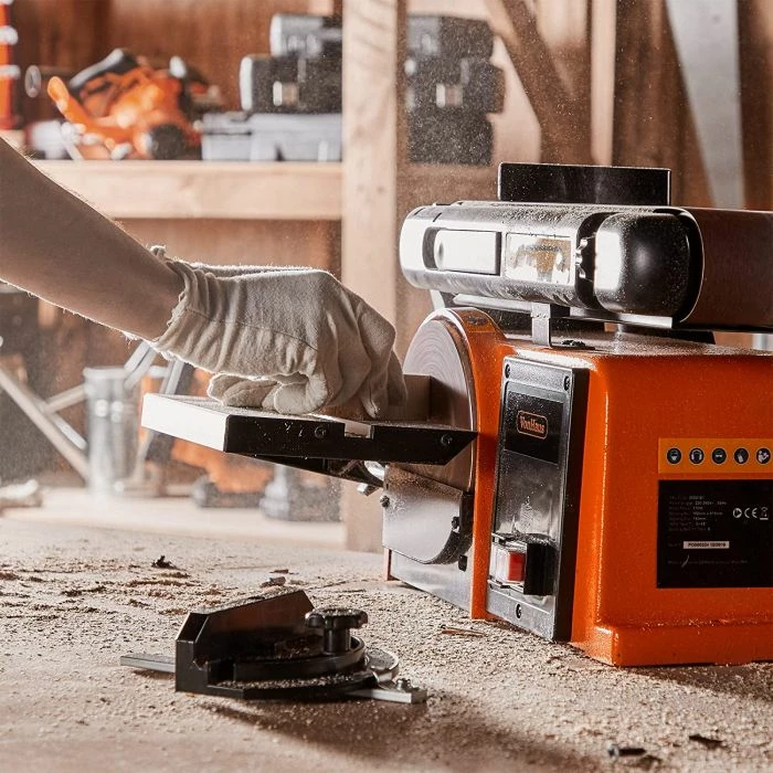 Shlifuese me rrip dhe disk VONHAUS 3500181 370W 100x915mm rrip / 150mm disk, portokalli/zi