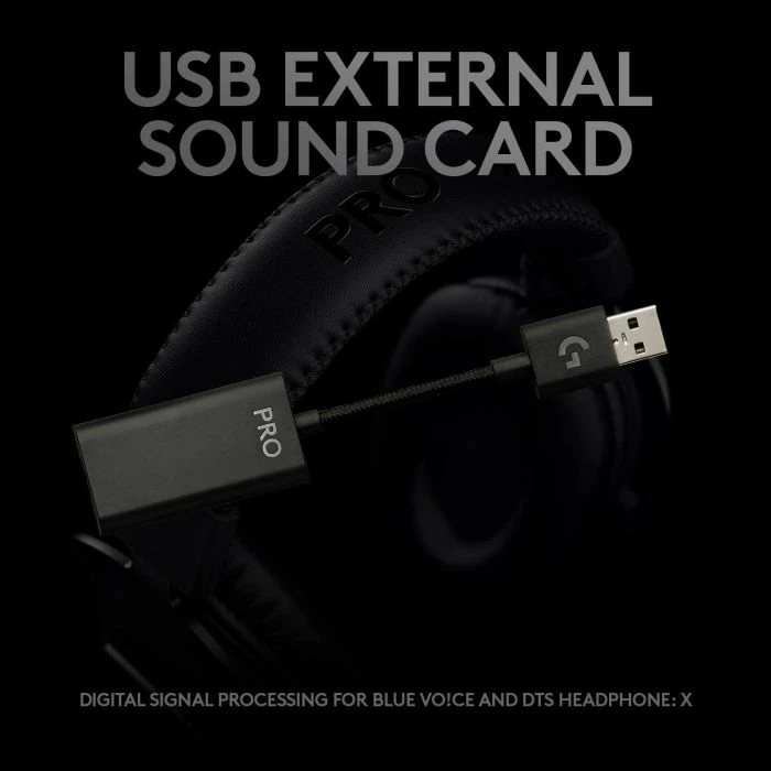 Kufje gaming Logitech G PRO X 981-000818, 7.1, over-ear, me mikrofon BLUE VO!CE, me kabllo 3.5mm/USB-A, të zeza