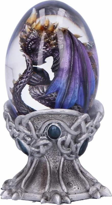 Figurinë NEMESIS NOW Elemental Dragonlings Air, rezinë, e pikturuar me dorë, 12 cm, argjend/vjollcë, kuti dhurate