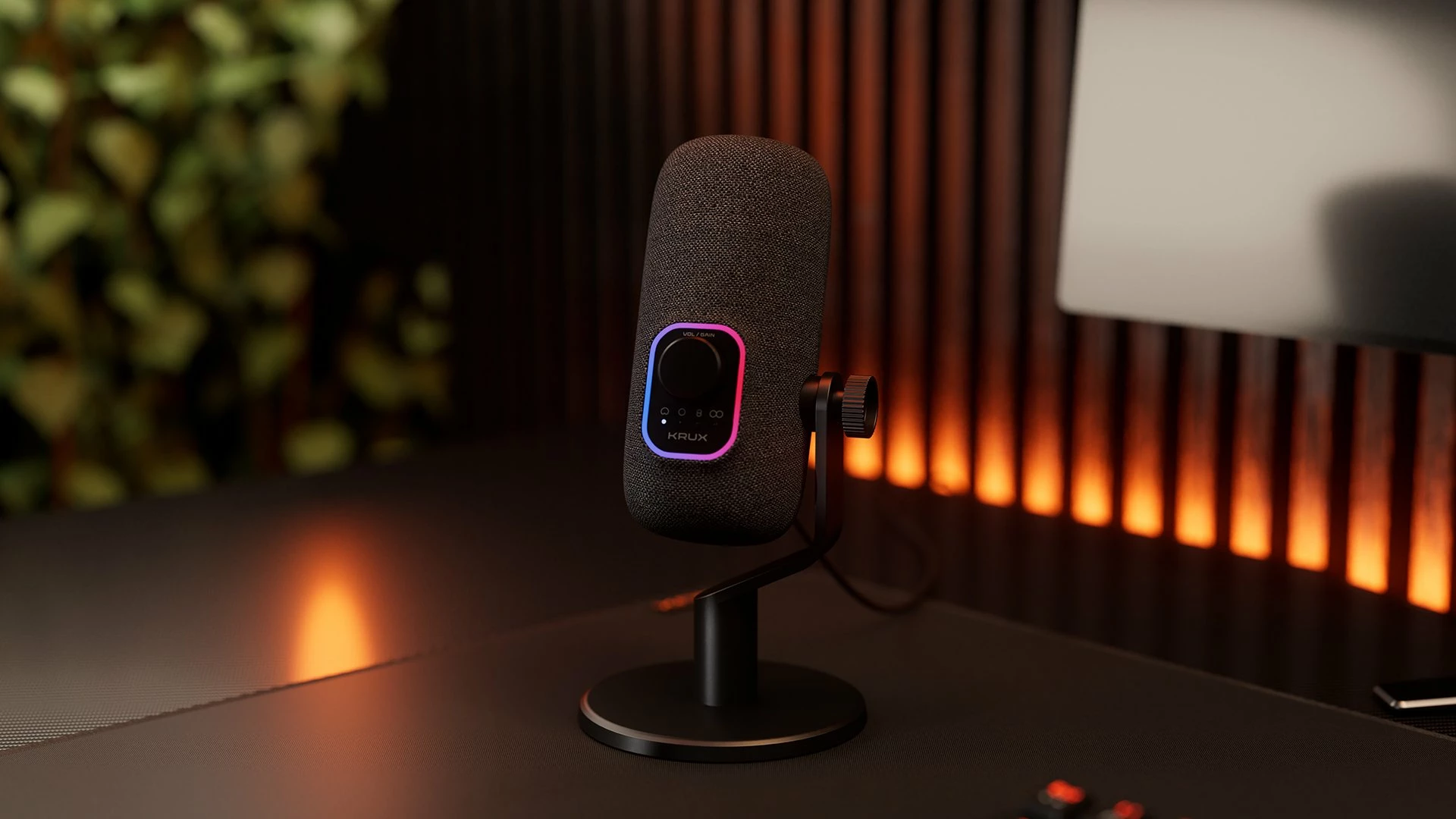 Mikrofon USB Krux Empy KRXC017, 24bit/96kHz, 4 mënyra regjistrimi, RGB, USB-C, i zi