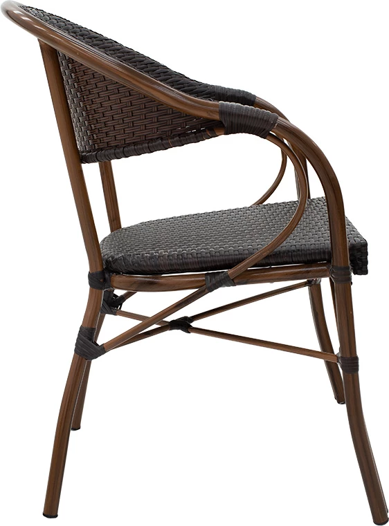 Karrige Paula metal-pe rattan ngjyrë kafe