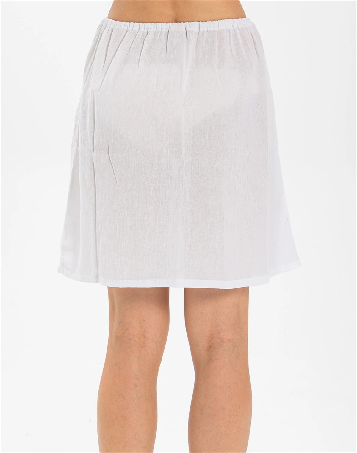 Jipon Eliş Şile Bezi mini për femra, të bardhë