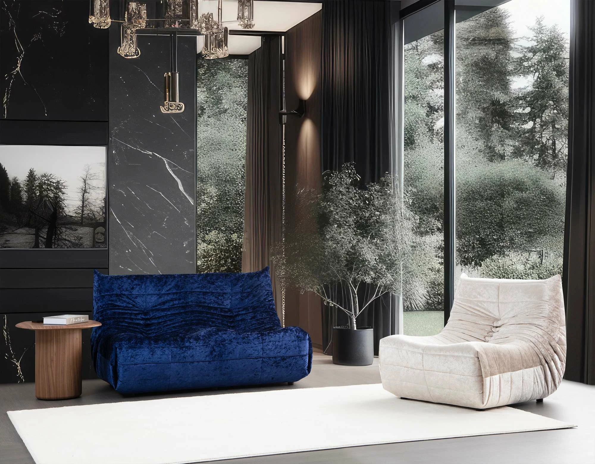 Divan dy-vendësh, ngjyrë e kaltër, Atelier del Sofa, Bocek