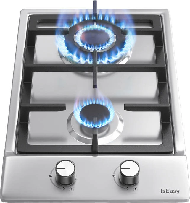 Sobë gazi IsEasy MGBS-312A, 2 djegës, çelik inox, e integruar