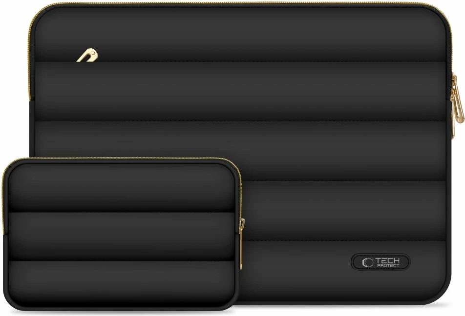 Kasë laptopi Tech-Protect Puffy 15-16", set me çantë për aksesorë, e zezë