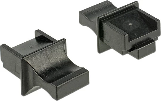 Tapë mbrojtëse për port RJ-45 DeLOCK 64020, 10 copë, e zezë