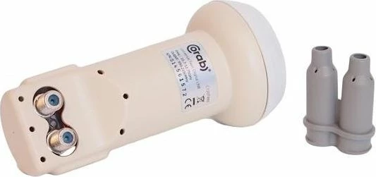 Konvertues satelitor (LNB) CORAB C120TWN Twin, 2x F, me 2 shirita silikoni, bezhë