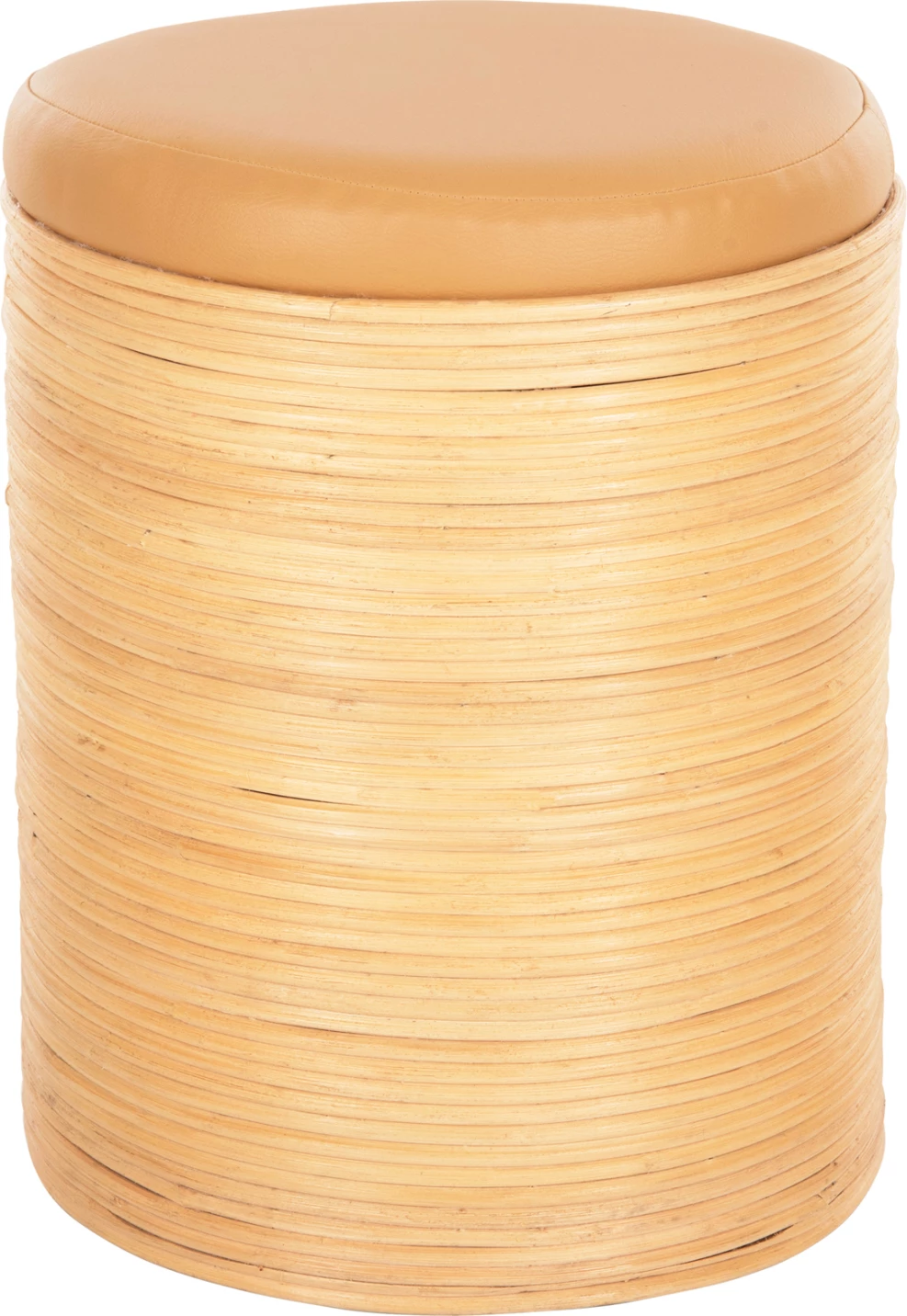 Karrige për bar, natyrale rattan-beige PU sedilje Φ37x47Hcm