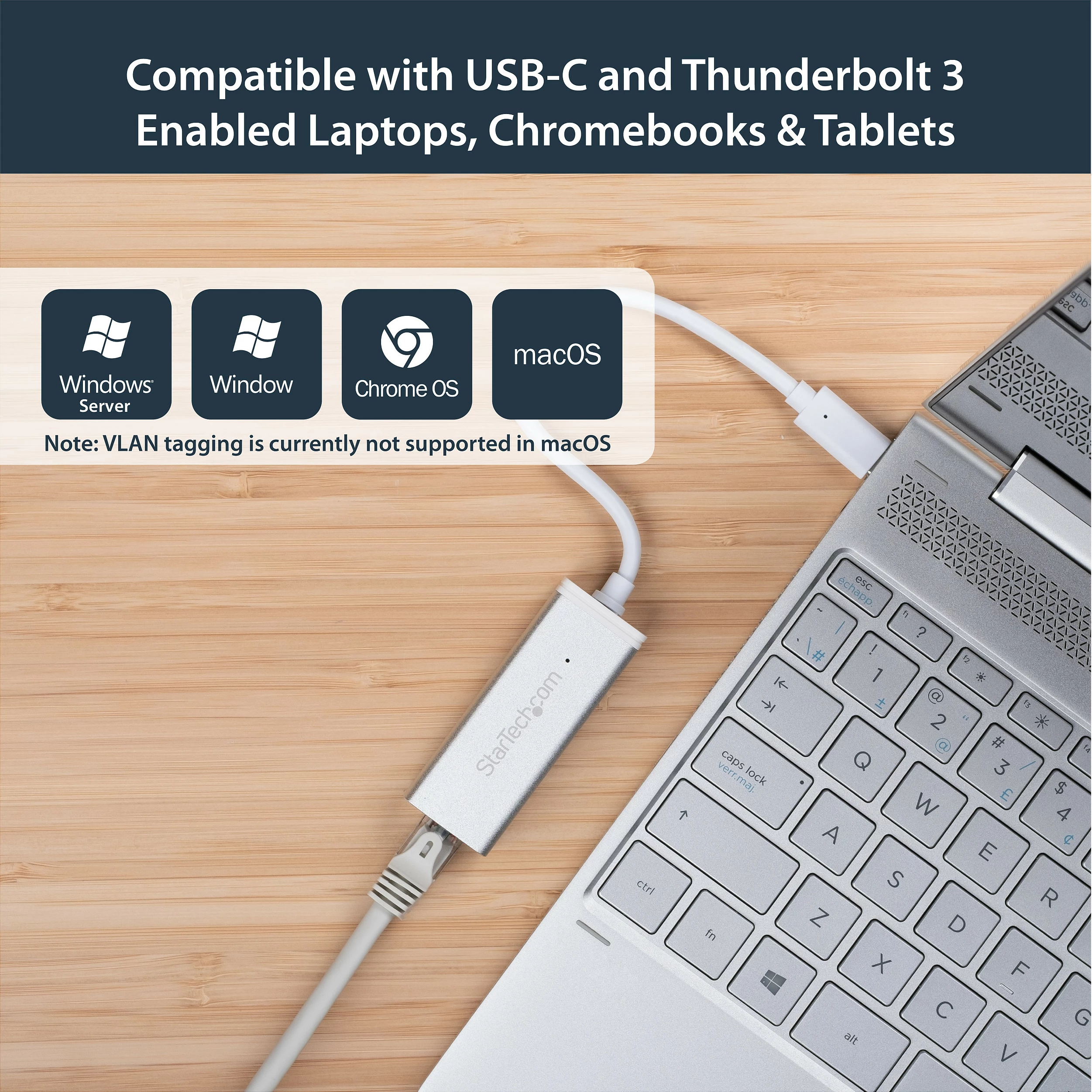 Adapter rrjeti StarTech US1GC30A, USB-C në Gigabit Ethernet RJ-45, 10/100/1000 Mbps, alumin, argjendtë
